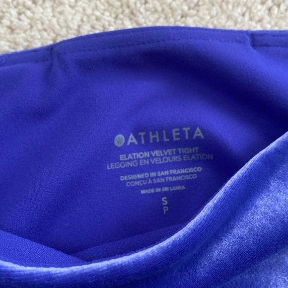 Athleta Velvet Legging and Bra 2 Piece Set Soft Plush Purple Size S - Picture 12 of 15